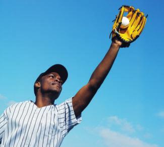 baseball web baseball glove A baseball player uses a glove to catch a baseball. The ball flies into the baseball glove. Part of the glove is called the web.