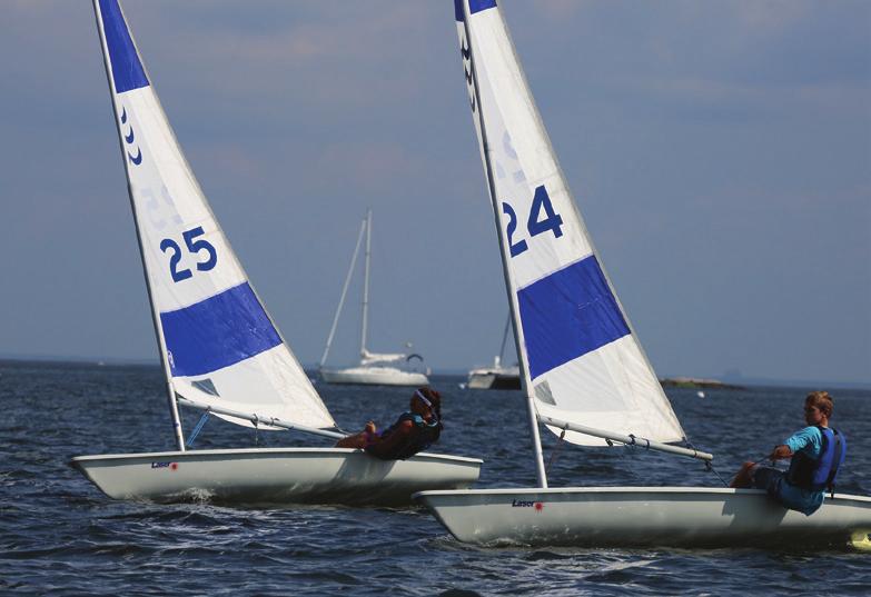 Students move from a single sailed boat to a sloop rigged double-handed dinghy. This class sails 14 ft. Hunter 140 sloops.