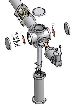 Design and Safety Document of the NPDGamma Liquid Hydrogen Target 35 Fig. 15. Model view of the assembly of the cryo-cooler end of the fill/vent line.