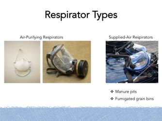 There are two categories of respirators, and your employer will help determine which one is right for your particular situation and will tell you if you need to have training, fitting or a medical