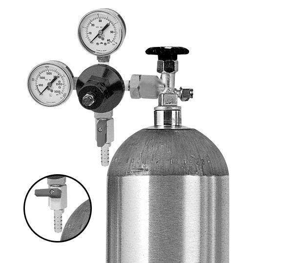 ASSEMBLY & USE MANUAL Helpful Nitrogen Regulator Hints PARTS OF A NITROGEN REGULATOR A A. Output low pressure gauge (pressure to the keg) B. Regulator adjustment screw C. Adjustment lock nut D.