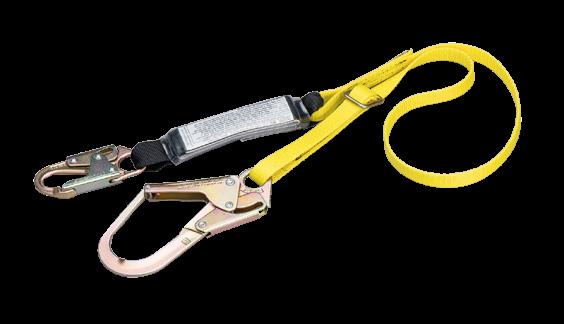 ) shock-absorbing tie-back lanyard is designed to act as both a connector and anchor.