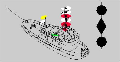 INLAND Lights and Shapes RULE 27 CONTINUED (c) A vessel engaged in a towing operation which severely restricts the towing vessel and her tow in their ability to deviate from their course shall, in