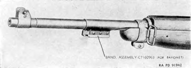 Figure 9. Front band assembly for bayonet. (6) Front band (wide type welded to sleeve assembly). Inspect band as in step (5) above. Check for looseness of rivets.