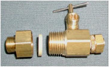 with needle valve 1/4" Compression Nut Plastic Sleeve Brass Insert Angle Stop Valve (not
