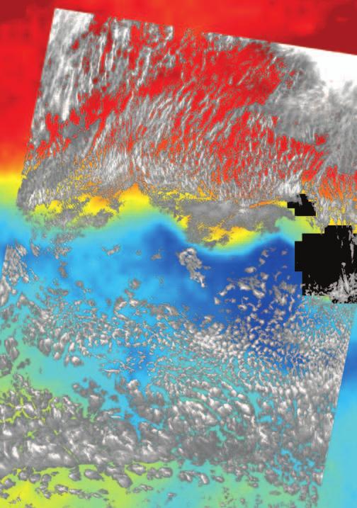 East Pacific cross-equatorial cloud optical depth (MODIS), SST (TMI) and wind stress (QUIKSCAT) (2000/09/11) 101 100 99 98 97 96 95 94 93 92 91 50 40 7 6 5 4