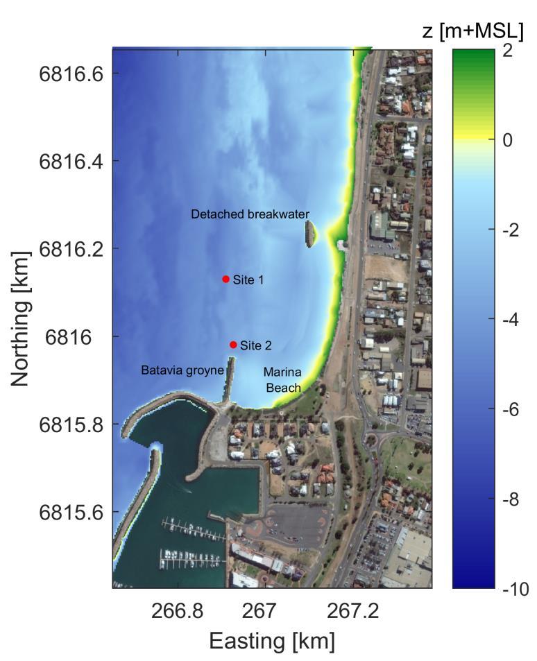 COASTAL ENGINEERING 2016 3 aimed at collecting current data at the offshore end of the Batavia groyne at the southern end of Marina Beach.