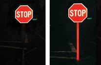 Stop Here for Pedestrians (R1-5b) Pedestrian Warning Sign Bright Sides School Warning Sign Typically used at mid-block marked crossings, this