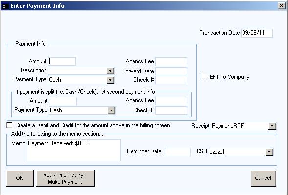 Recording the payment in QQEvolution 2 1. After clicking Payment/Bill, select "Receive a Payment." 2.
