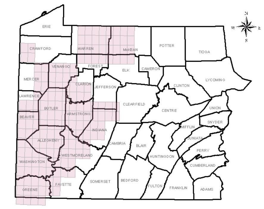 Coverage for Bureau of Topographic and Geologic Survey Farmline Maps Source: DCNR, accessed