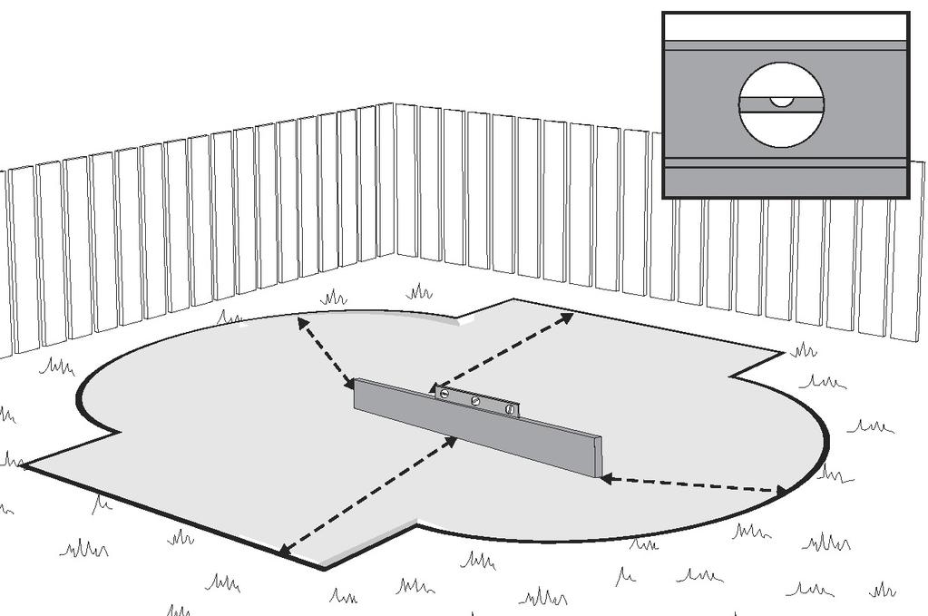 3. Make the area flat and level a. Remove all the high spots with a shovel, hoe or rake. To make sure your pool is stable, compact the ground well before adding the sand.