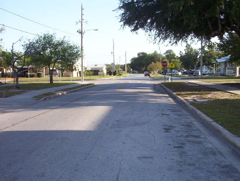 south along Texas Avenue into the intersection