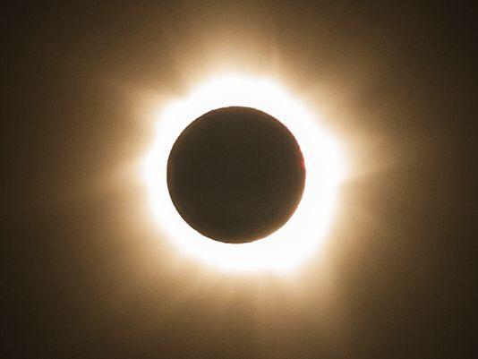 A solar eclipse occurs when the Moon passes directly in front