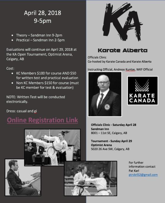 2 Message from the Tournament Director: The entire team at Karate Alberta is pleased to bring you a one day tournament, open to both KA members and other traditional karate clubs.