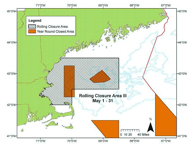 Figure 16. Map of the Northeast Multispecies Gulf of Maine Rolling Closure Areas.