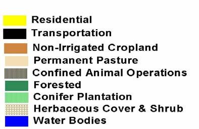 Residential Institutional Transportation Communication and Utilities Groundwater Shed Land Use Non-Irrigated Crop land Pemanent Pasture Confined Animal Operations Forested Shrub Cover Water Bodies
