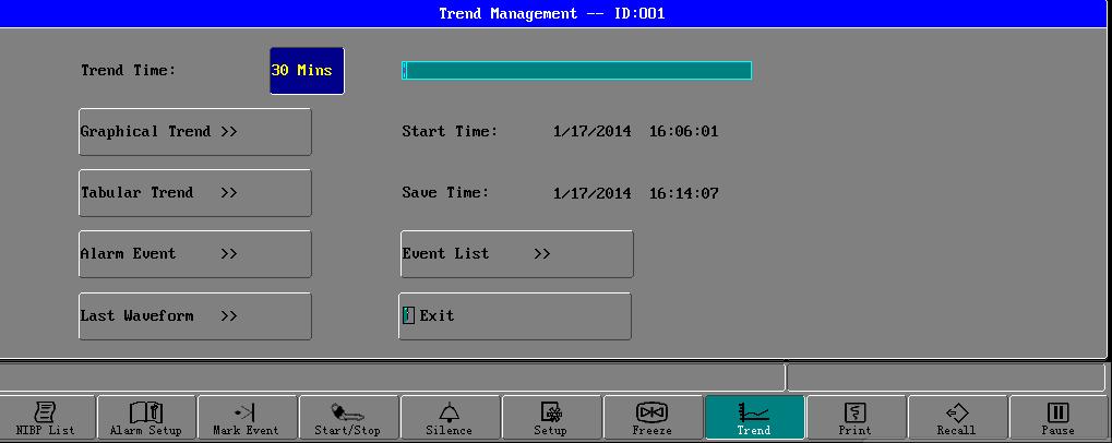 Trend Management with ID [NOTE] This trend management-default window is for a