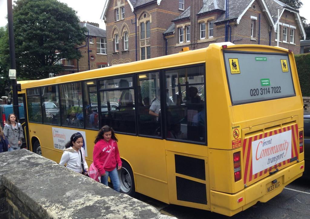 School Mini Bus Service For those students who live too far from the school to walk or cycle, a dedicated school mini bus service is available.