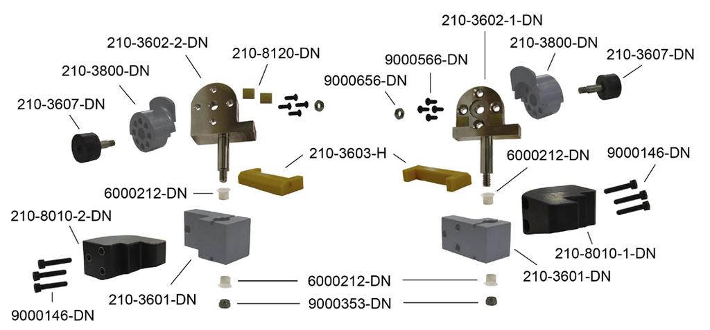 Torso Assembly Harmonized (Con t) 210-3000-H Upper/ Lower Torso Assembly, H3-3YO (Con t) 1 210-3602-2-DN Bracket, Shoulder Support, Right 1 210-3602-1-DN Bracket, Shoulder Support, Left 1 210-8120-DN