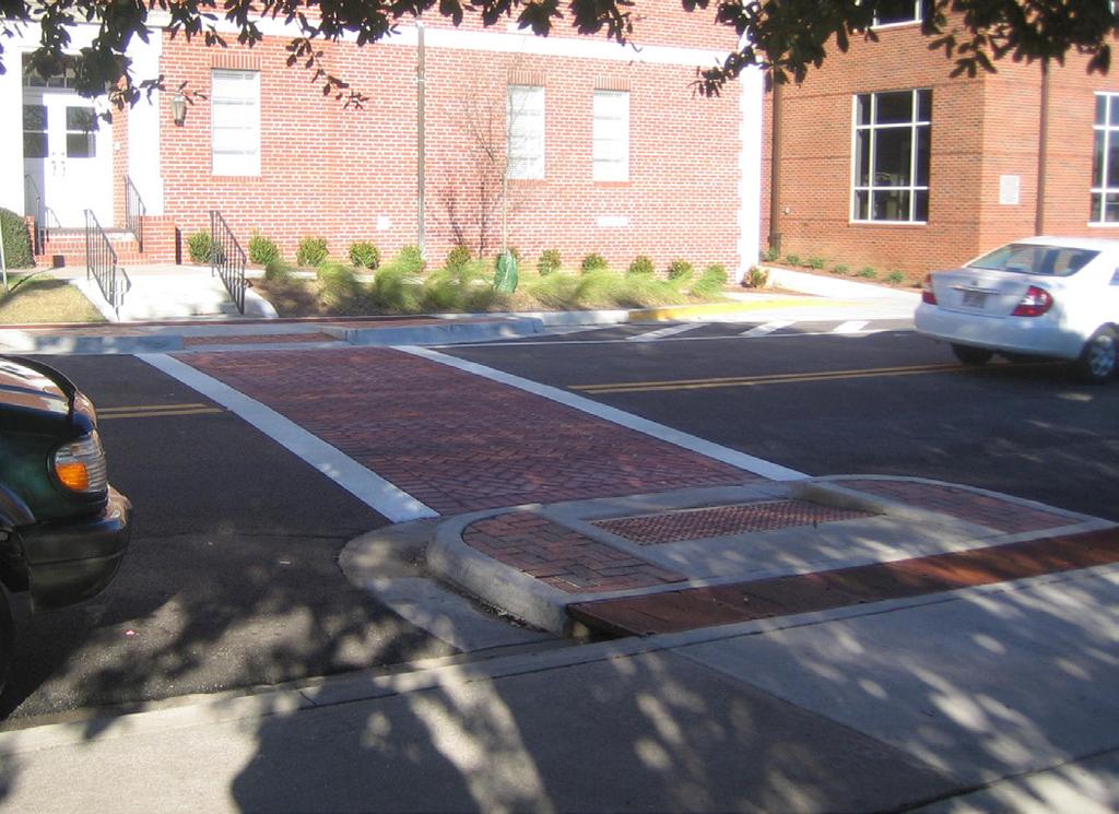Enhanced painted symbols at intersection crossings.