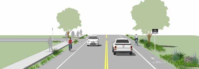 Roadway Widening Bike lanes can be accommodated on streets with excess right-of-way through shoulder widening.