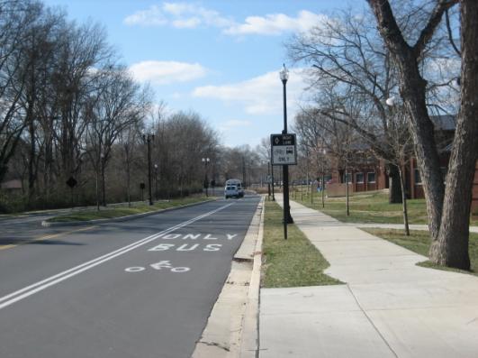Bus/Bike Lanes Where pavement width allows, a five to six-foot wide bike lane should be provided between the bus lane and conventional travel lanes.