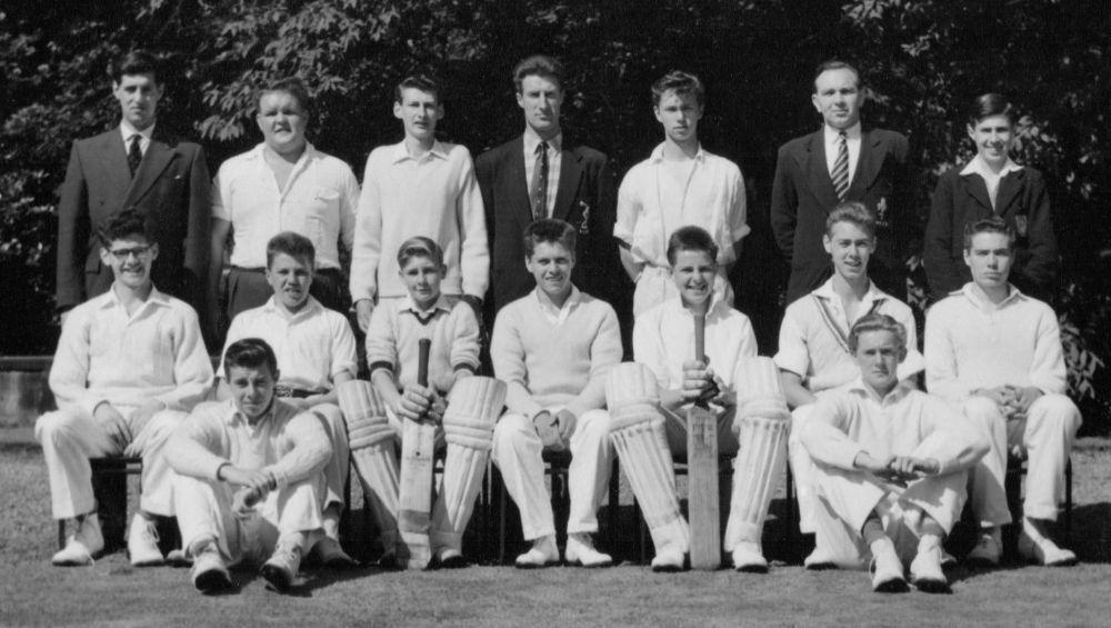 Cricket Second Team Back Row L-R: Mr. Sale, Tony Parkinson, Bernard Connolly, Mr. Tate, Edgar Matthews, Mr.