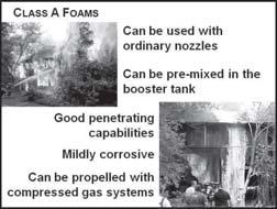 The fuel involved must be identified before applying foam 2. Class A foams a.