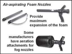 (2) Introduces air into the foam solution through a venturi principle (3) Much less reach than standard fog