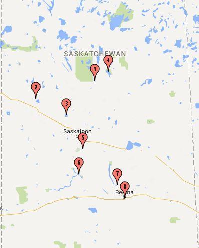 There are nine sailing clubs in Saskatchewan: 1. Prince Albert Sailing Club, Emma Lake 2. Battlefords Sailing Club, Jackfish Lake, Meota 3. Saskatoon Sailing Club, Redberry Lake 4.