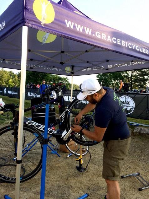 Grace Bicycles will be onsite in a vendor tent to assist athletes with bike issues. Please consider seeing them if your bike or helmet appears to need some attention.