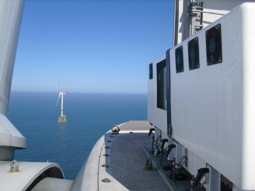 OWEA research project two scanning lidar systems, one installed on the nacelle of the AREVA Wind M5000 the other one on REpower 5M, measure the inflow and the wake of the turbines under offshore