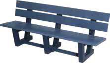All benches made with 2 x 6 slats. Slats and legs made from ultra plast recycled plastic.