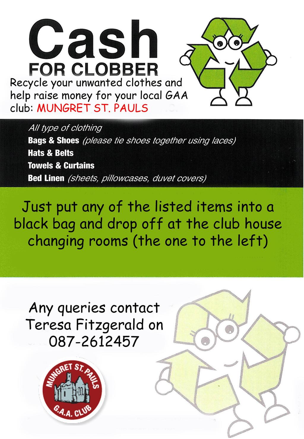 This is a great way to raise money for the club and give your house a spring clean at the same time.