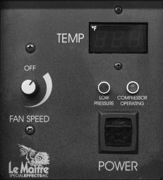 Control Panel Operations 1. Fan Knob: this controls the speed of the lower fan. Turning clockwise reduces the speed. Off is at the counter clockwise end.