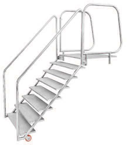 742 FIXED DISABLED PERSONS STEP LADDER TO BS EN 13451-2:2001 Fixed type disabled persons step ladder.