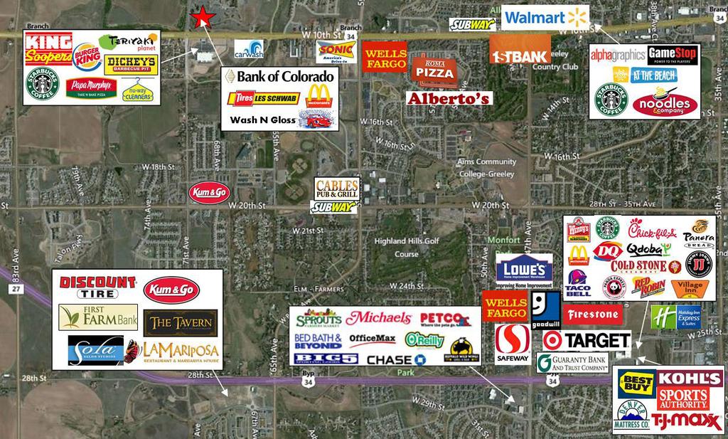 AREA MAP West Greeley Map of Retail Activity TO AIMS COMMUNITY