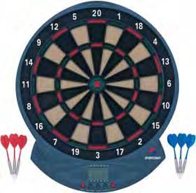 STEEL TIP ELECTRONIC DARTBOARD Suitable for up to 8 players 38 games with 272 variations 5 LED automatic scoring displays 4