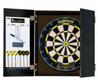 18 TOURNAMENT BRISTLE HOME DARTS CENTRE Tournament quality bristle dartboard Wooden dartboard cabinet complete with fittings Complete with 2 sets of brass finish darts