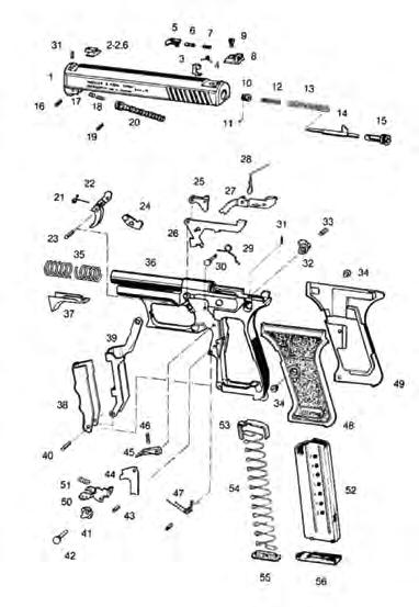 Parts List - P7M8 pistol Part No. Designation Part No. Designation 1 Slide 2 Front sight (height 6.4) 2. Front sight (height 6.6) 2.2 Front sight (height 6.8) 2.3 Front sight (height 7.0) 2.