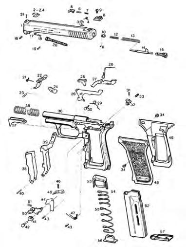 Parts List - P7M13 & P7M10* pistols Part No. Designation Part No. Designation 1 Slide 2 Front sight (height 6.4) 2.1 Front sight (height 6.6) 2.2 Front sight (height 6.8) 2.3 Front sight (height 7.