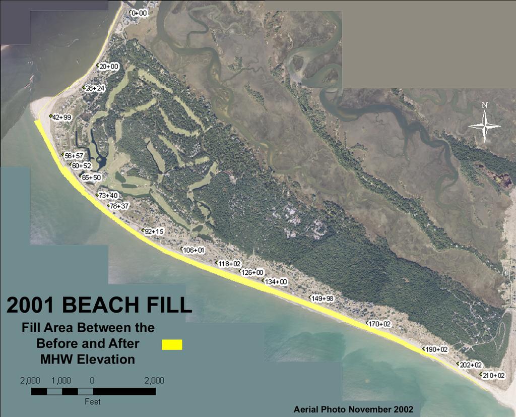 Comparison of Prior and Current Beach Fill Response Bald Head Island.