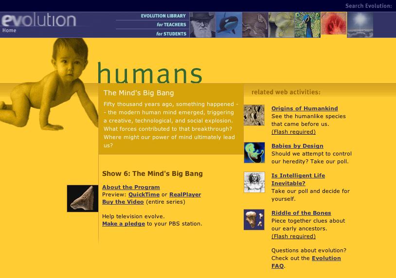 And the PBS Evolution series is great as well. http://www.pbs.org/wgbh/evolution/library/07/index.