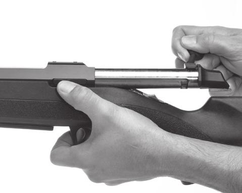 To install the bolt into the receiver perform the following procedure: 1 Align the front of the bolt in the rear opening of the receiver.