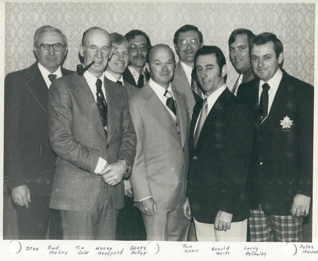 THE FIRST PGA of CANADA - OTTAWA ZONE EXECUTIVE in 1976 From left to right are Stan Kolar, Bud