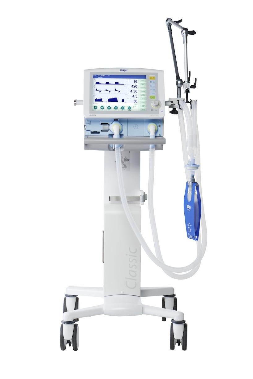 Dräger Savina 300 Classic ICU Ventilation and Respiratory Monitoring The Dräger Savina 300 Classic (in this configuration) combines the independence and power of a turbine-driven ventilation system