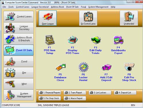 Point of Sale Item Setup When Computer Score is first installed on the computer, the program will install default items such as Adult Games, Shoe Rental and Banking etc.