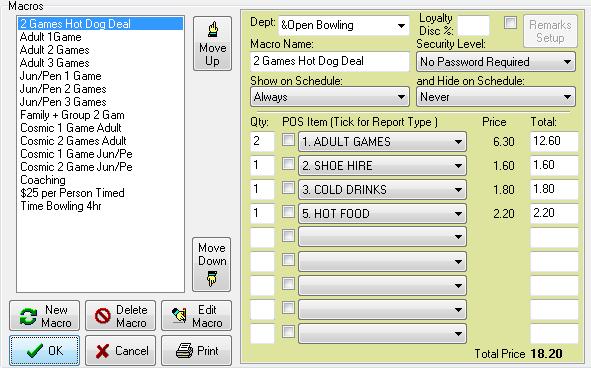 When Computer Score is first installed on the computer, the system will display default macros and departments. These macros and departments can be modified based on the center s requirements.