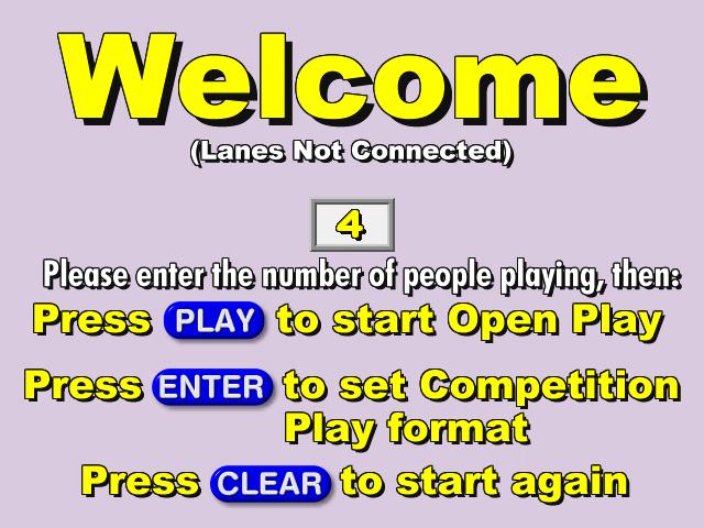 To start bowling in stand-alone mode, simply follow these easy steps: 1. At the initial screen, enter the amount of players wanting to bowl on the lane. 2.