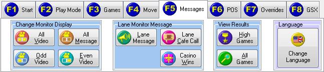 F4 MOVE The F4 Move tab relates to specific functions of moving games or lanes. The F4 Move tab consists of 3 groups: Move / Transfer Games.